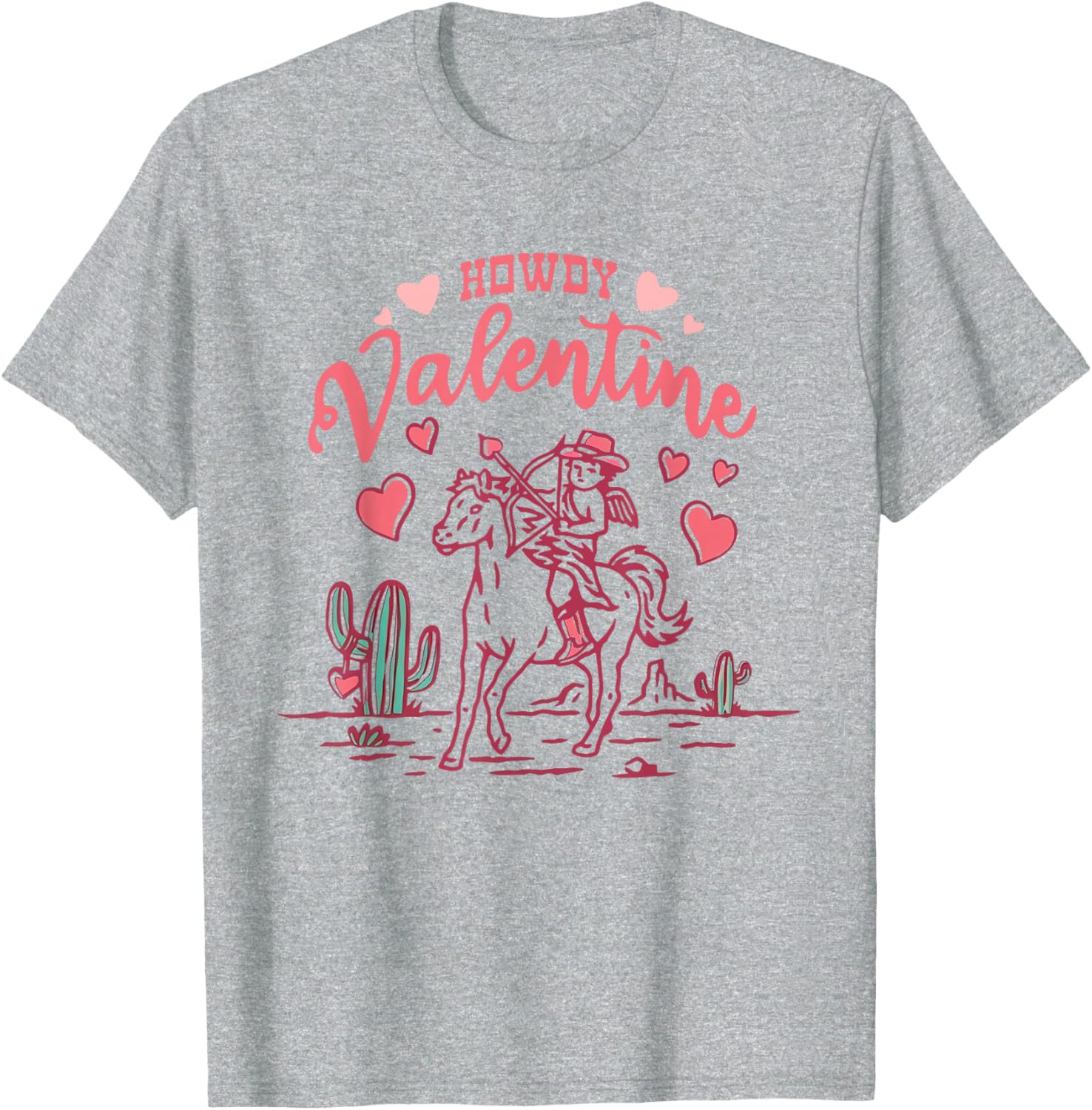 Retro Western Valentine Cowgirl T-Shirt for Kids and Adults - White - 4