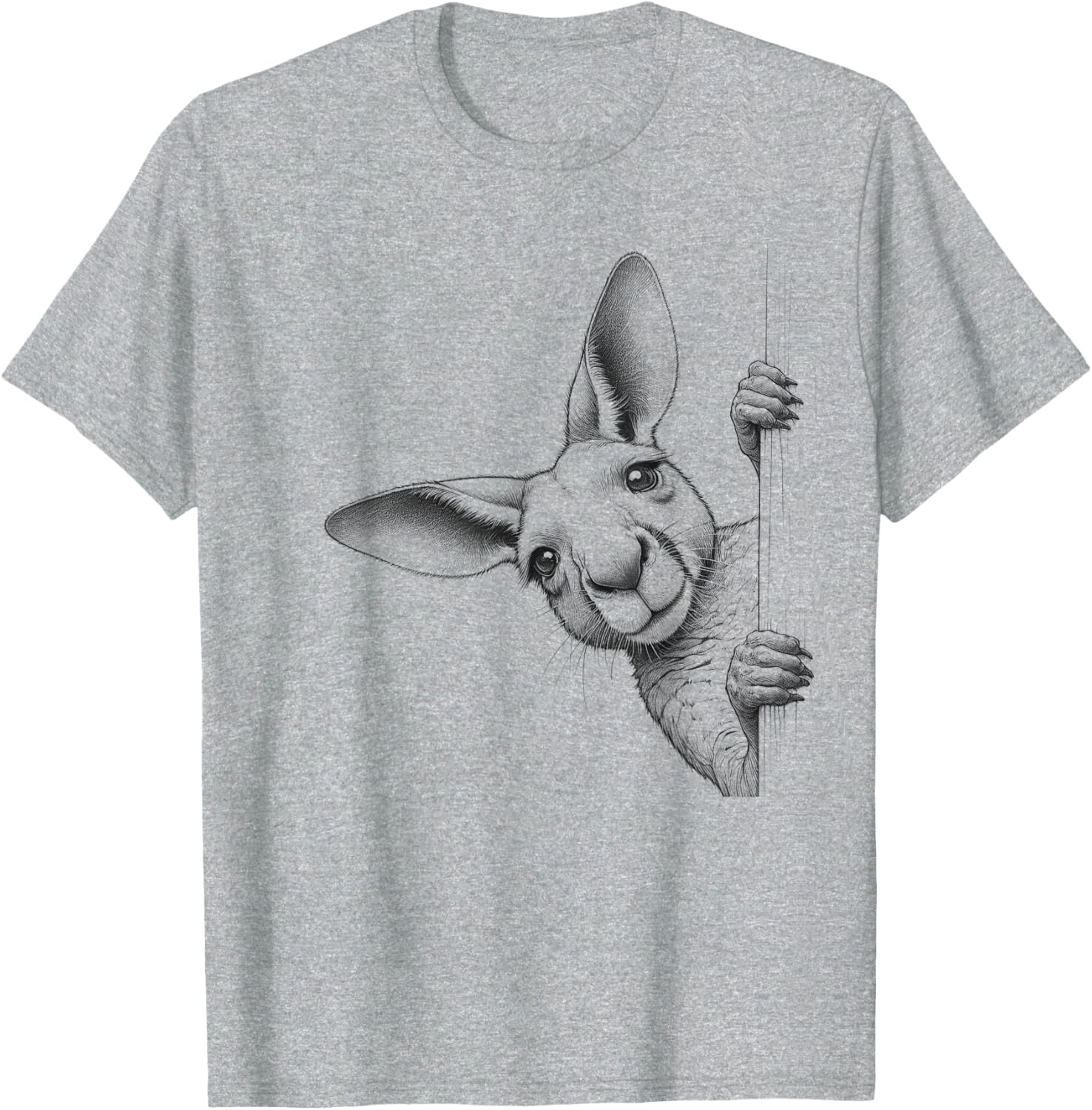 Funny Peeking Kangaroo T-Shirt for Adults and Kids - Playful Design - 4