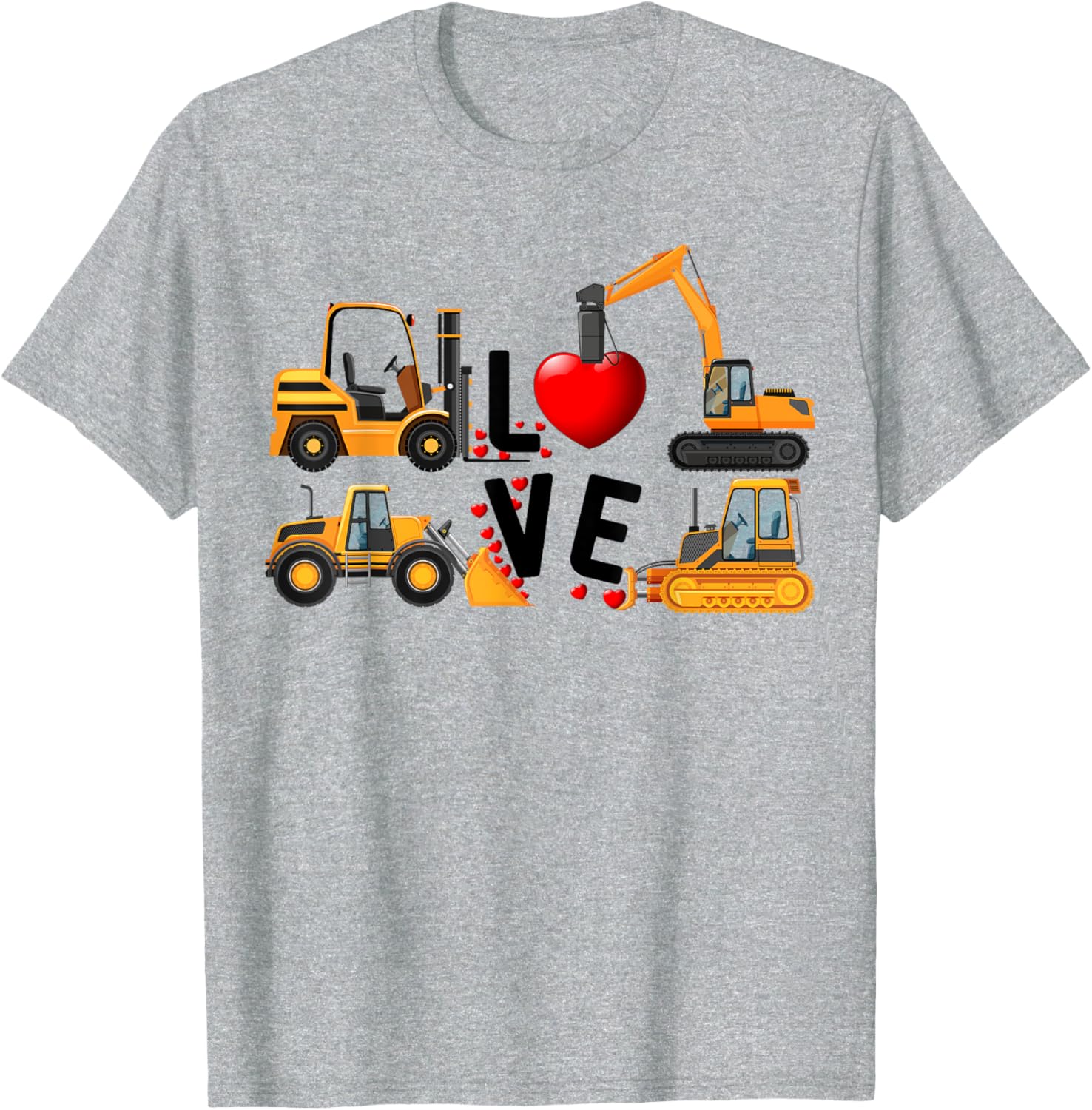 Cute Excavator Hearts Valentine's Day T-Shirt for Boys - Fun and Stylish! - 8