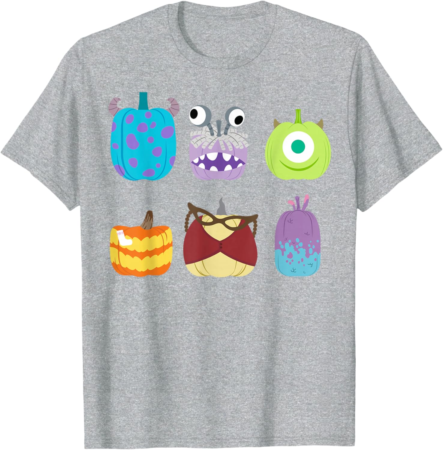 Disney Pixar Monsters Inc Halloween Pumpkin Grid T-Shirt for Kids and Adults - 24