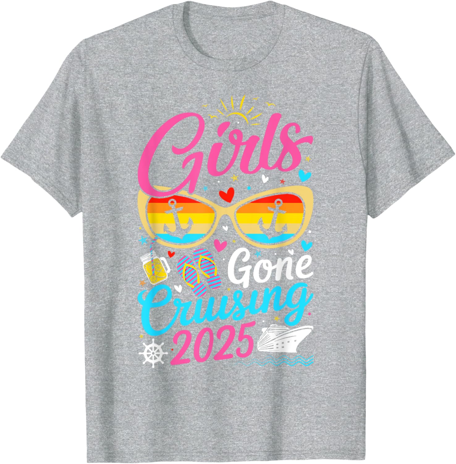 Girls Gone Cruising Vacation 2025 Party Cruise T-Shirt for Fun Adventures - 16
