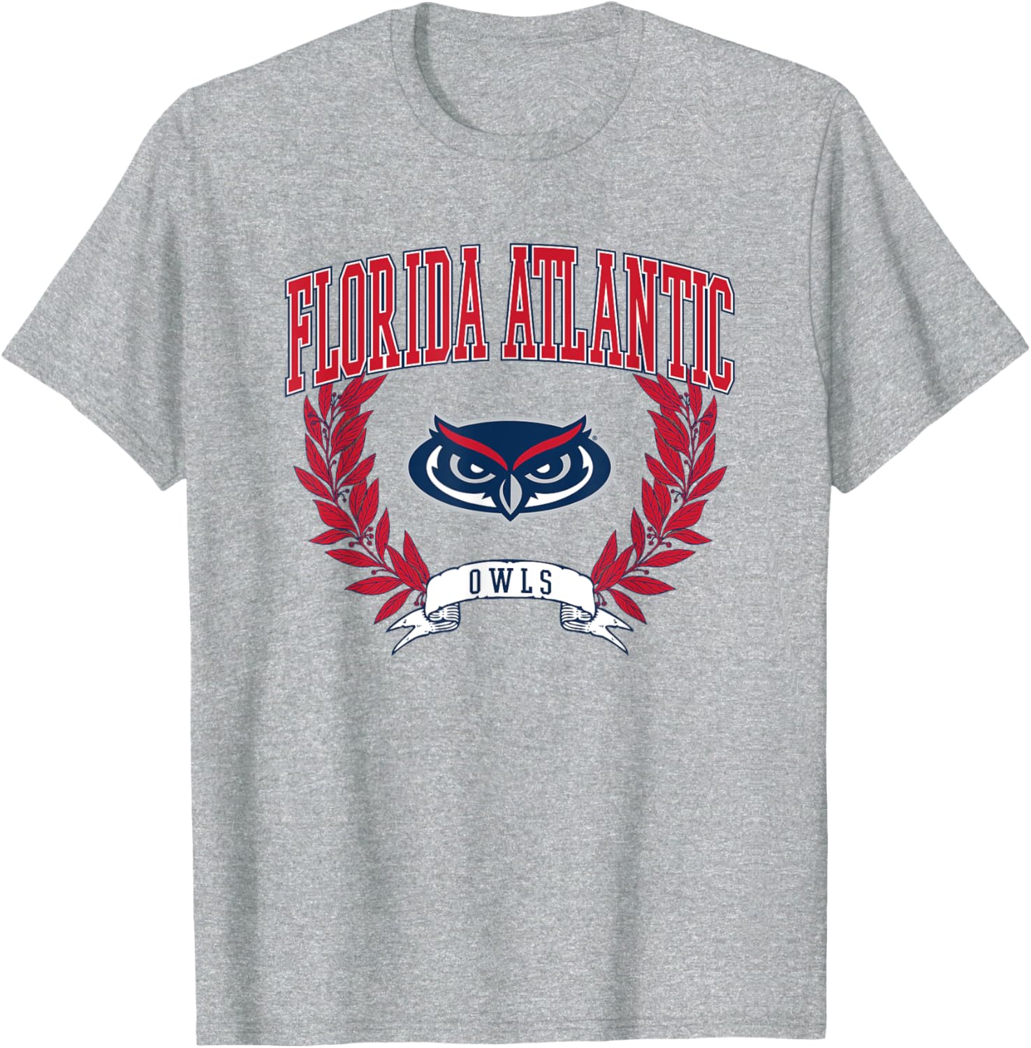 FAU Owls Laurels T-Shirt for Fans | Florida Atlantic University Sportswear - 1