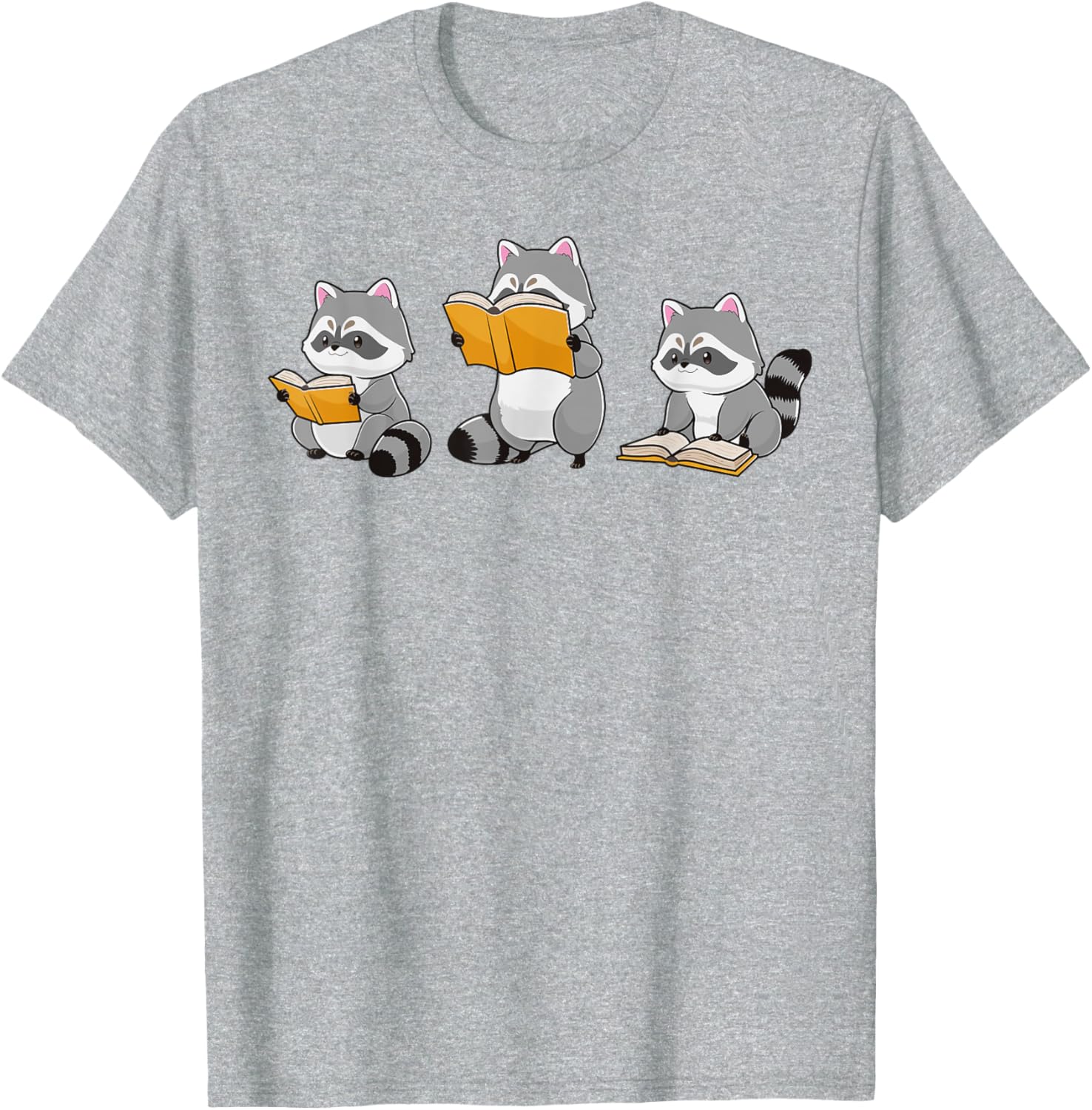 Cute Raccoon Reading Books T-Shirt for Book Lovers and Bookworms - 21