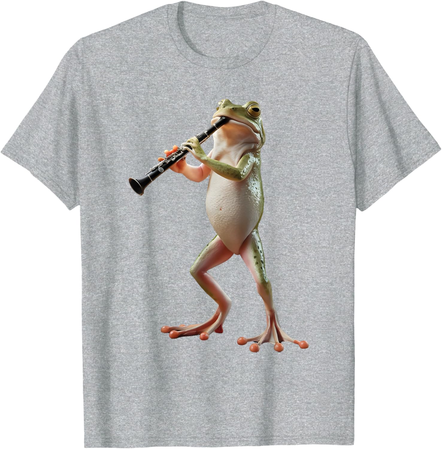 Cute Frog Playing Clarinet T-Shirt for Music Lovers and Nature Fans - 8