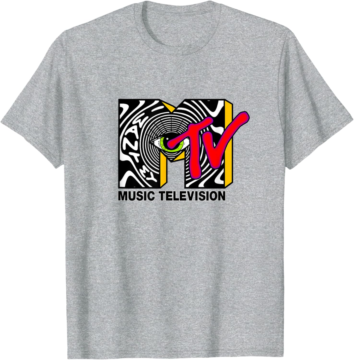 MTV Psychedelic Eye Logo T-Shirt – Unique Optical Illusion Artwear - 8