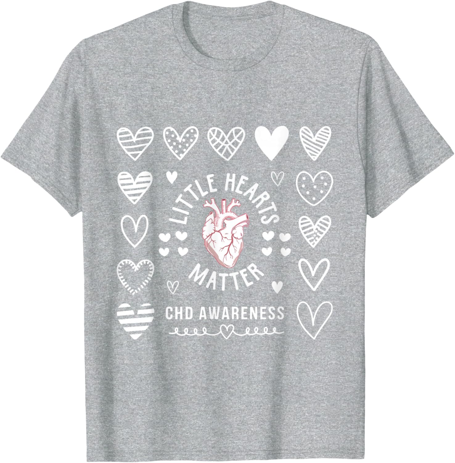 Heart Anatomy Valentine CHD Awareness T-Shirt for Heart Health Support - 14