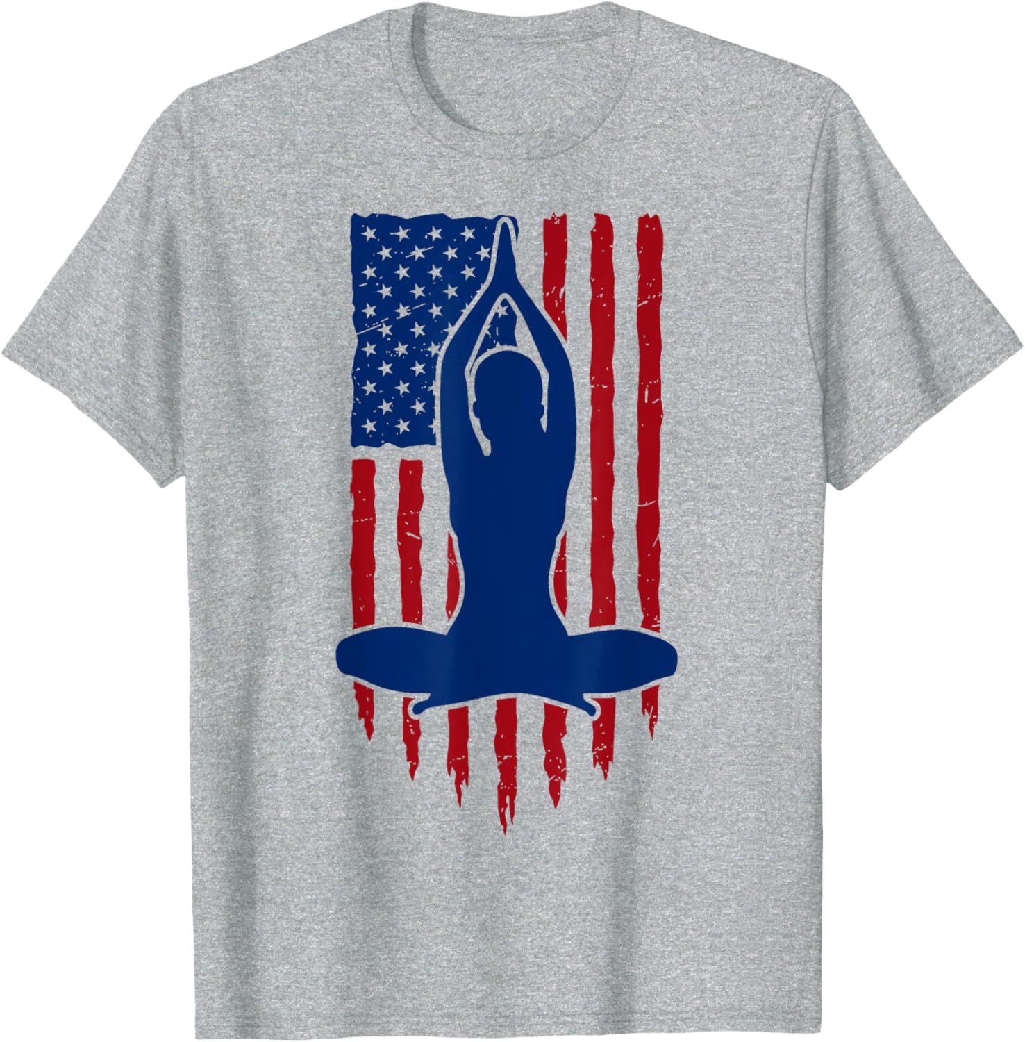 Patriotic Yoga American Flag T-Shirt for USA Yoga Lovers - 2