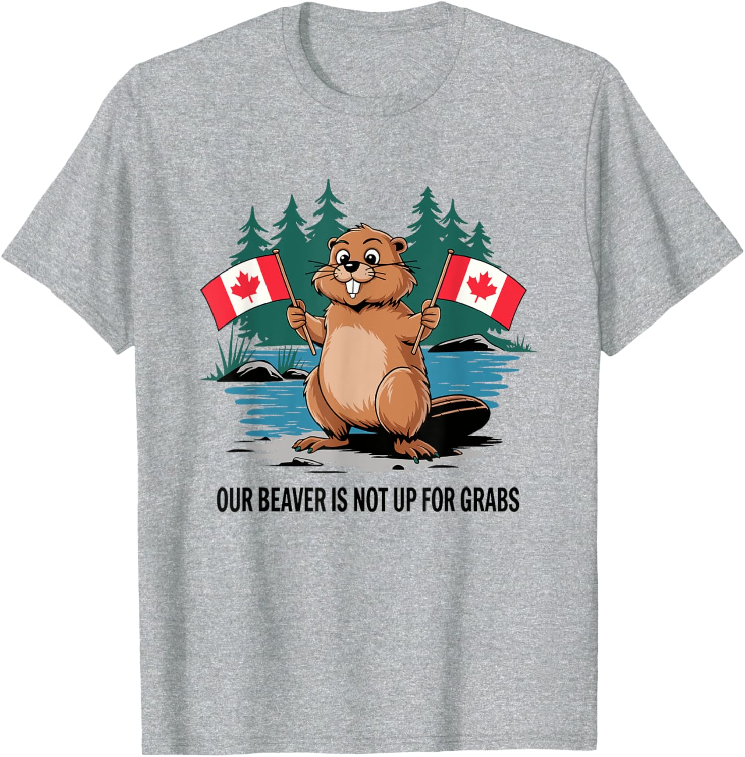 Funny Canadian Beaver T-Shirt with Flags for Canada Pride Enthusiasts - 7