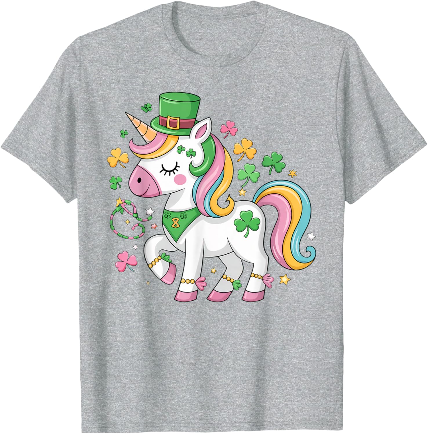 Cute Girls St Patricks Day Unicorn Shamrock Lepricorn T-Shirt for Kids - 25