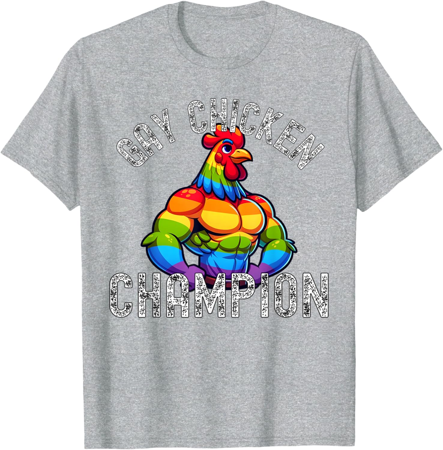 Gay Chicken Champion T-Shirt Fun Pride Apparel for LGBTQ+ Enthusiasts - 13