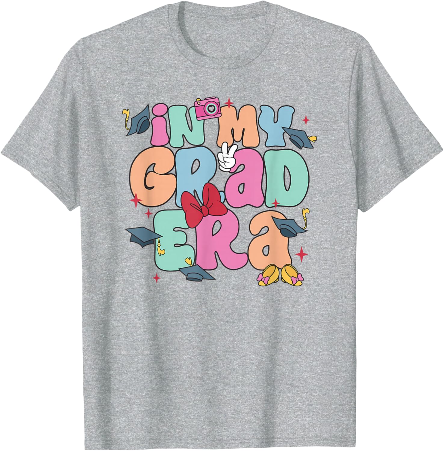 Disney Minnie Mouse Cute Colorful Chest Logo T-Shirt for Women - 2