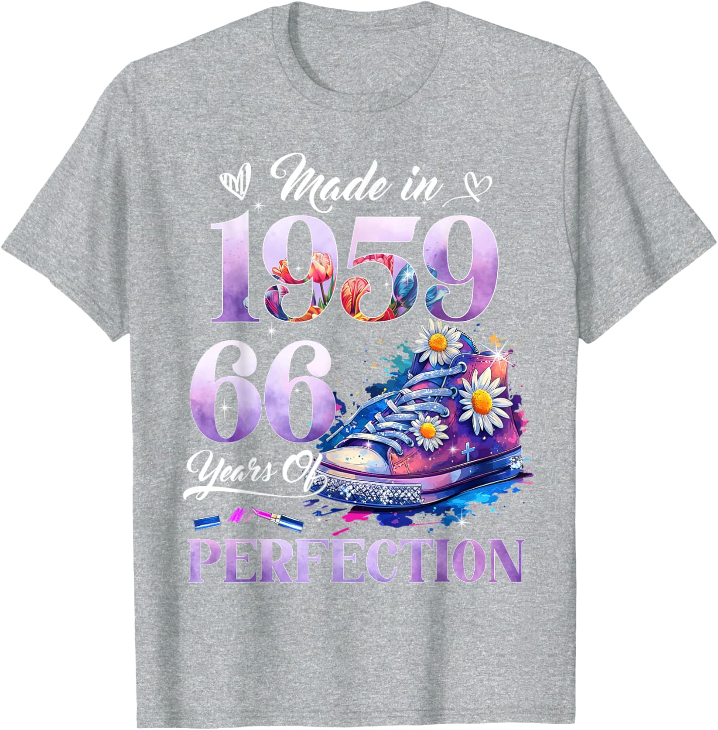 Floral 66th Birthday T-Shirt for Women Made in 1959 Unique Gift - 13