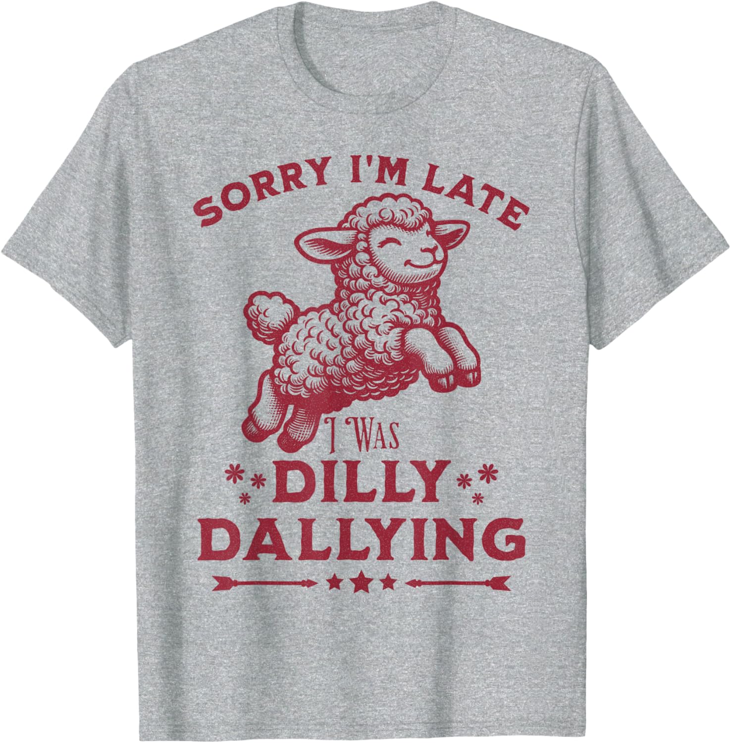 Cute Lamb Sorry I'm Late Dilly Dallying Baby T-Shirt for Kids - 2