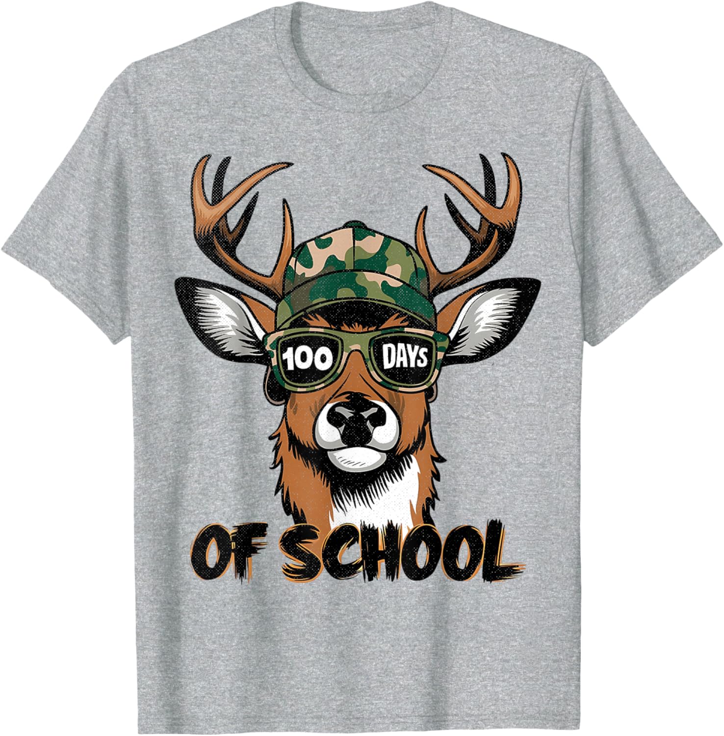 100 Days of School Deer Hunting T-Shirt for Kids Fun and Stylish - 17