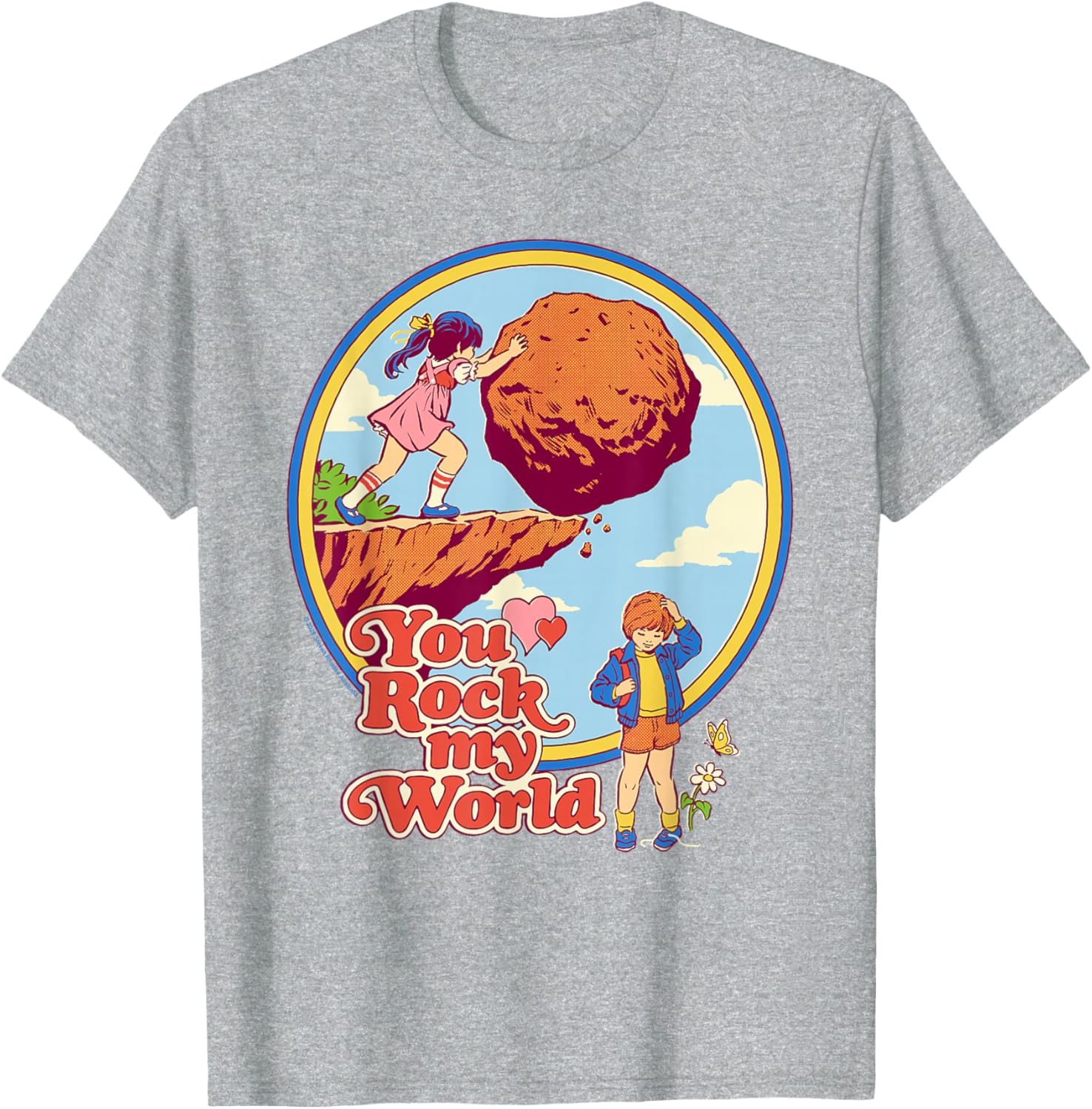 Rock My World Valentine's Sarcastic Vintage Funny T-Shirt for Adults - 8