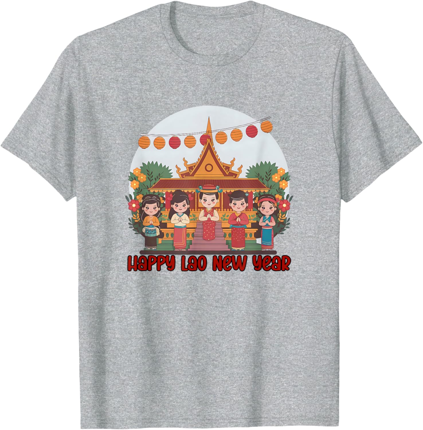 Happy Lao New Year T-Shirt for Pi Mai Celebrations - Laotian Style Apparel - 4