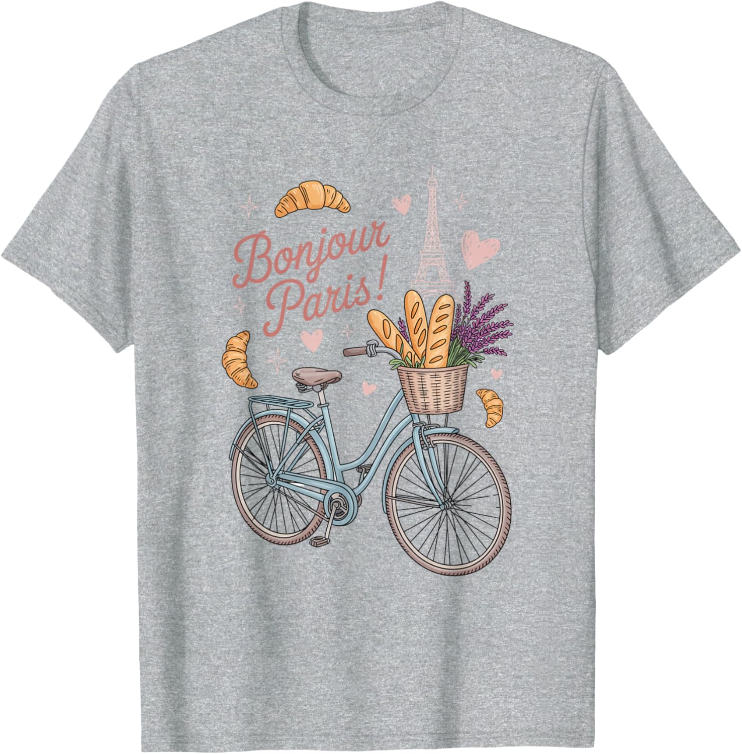 Cute Paris Eiffel Tower Bicycle T-Shirt for Travel Lovers - 3