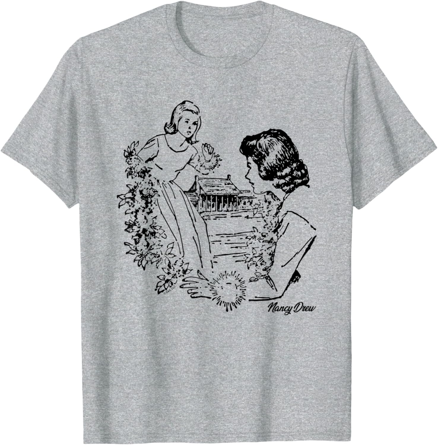 Nancy Drew Garden Illustration T-Shirt - Chic and Stylish Women's Apparel - 11