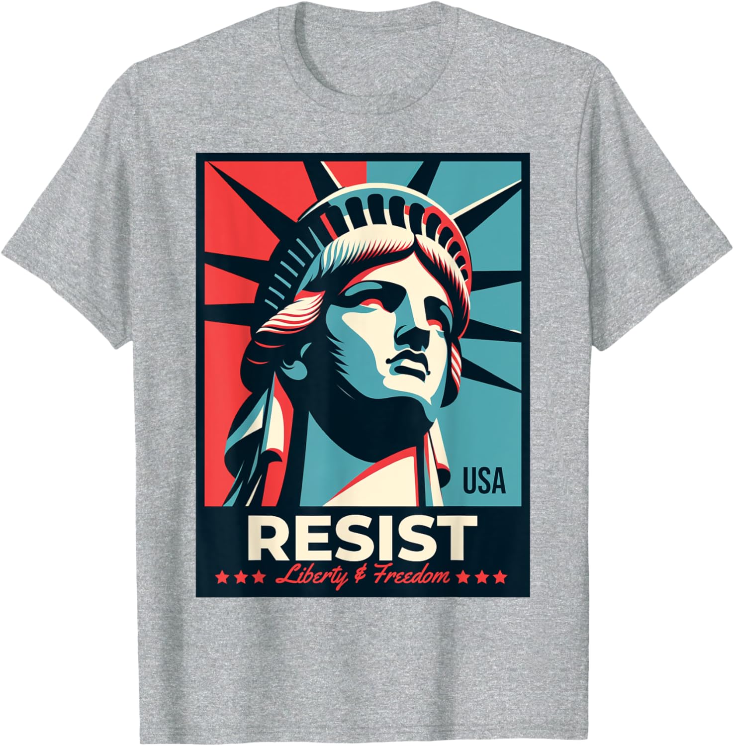 Resist T-Shirt with Statue of Liberty Design - Stylish Activist Apparel - 11
