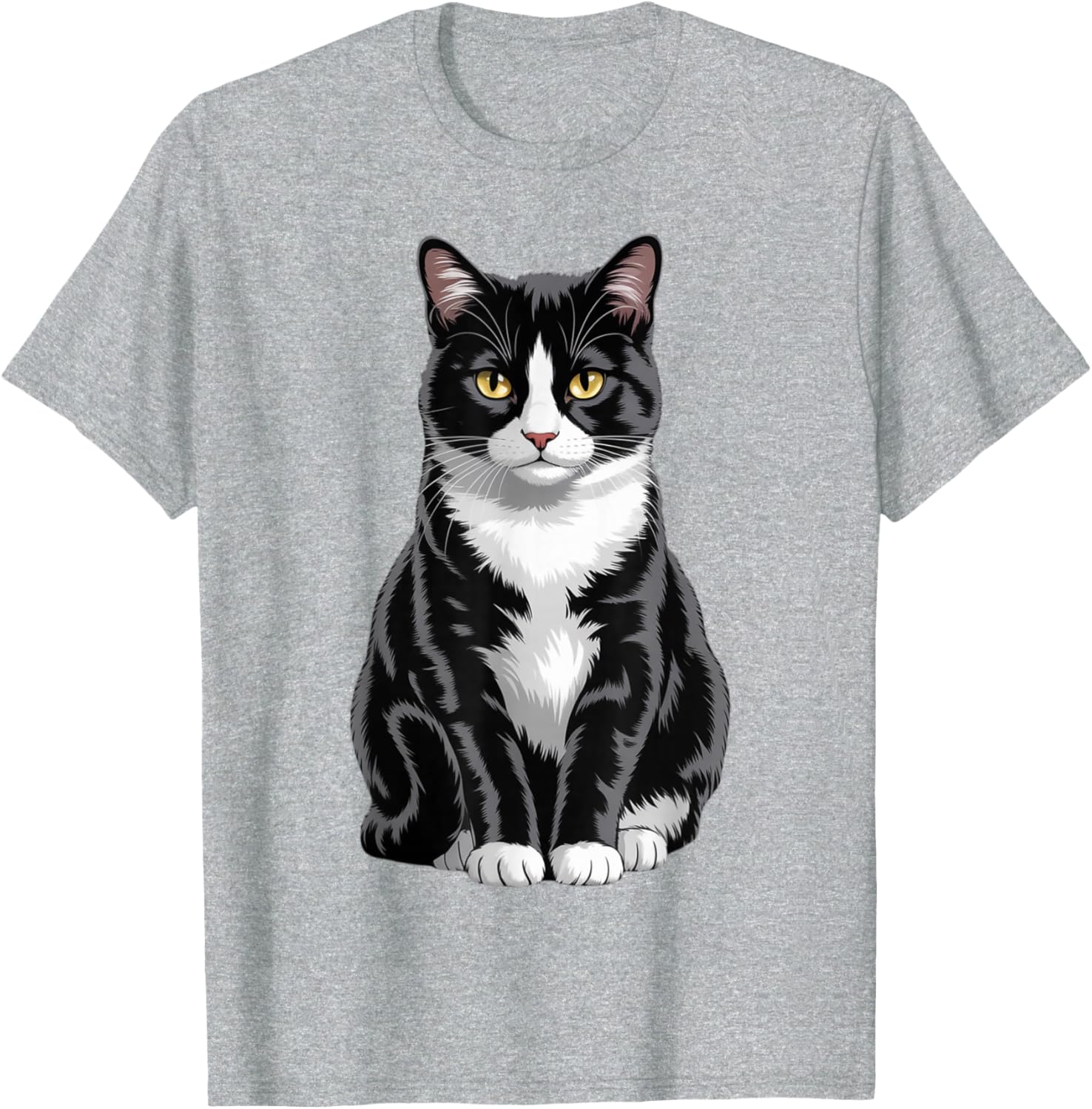 Majestic Tuxedo Cat Art T-Shirt for Cat Lovers - Unisex Kids and Adults - 3