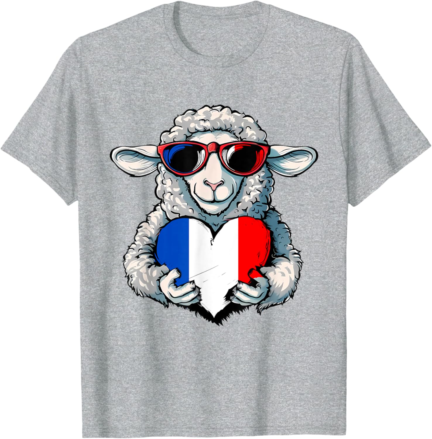 French Pride T-Shirt with France Flag and Sheep Design for Stylish Wear - 28