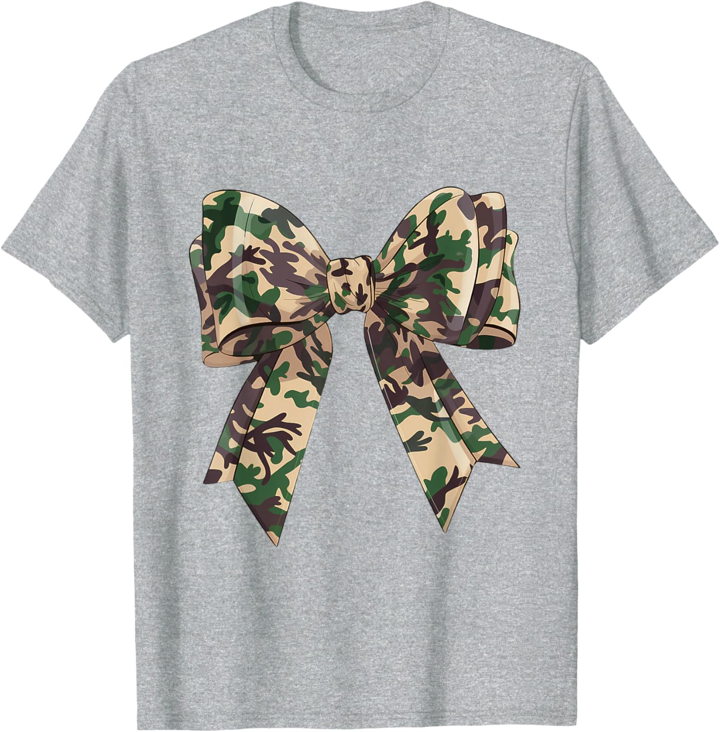 Chic Camouflage Bow Coquette T-Shirt for Hunting Women and Girls - 25