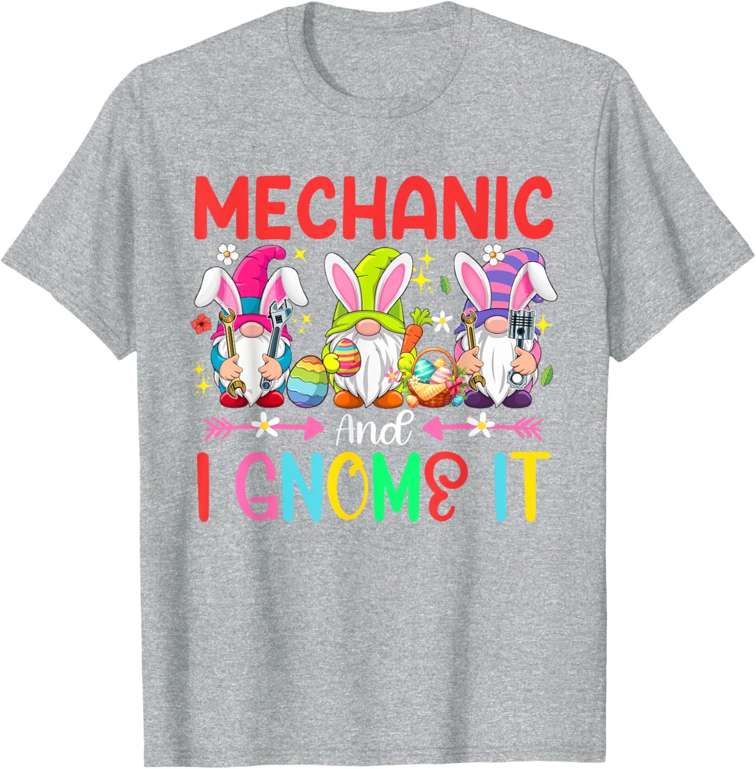 Funny Mechanic and Gnomes Easter Job Team T-Shirt for Gnome Lovers - 7