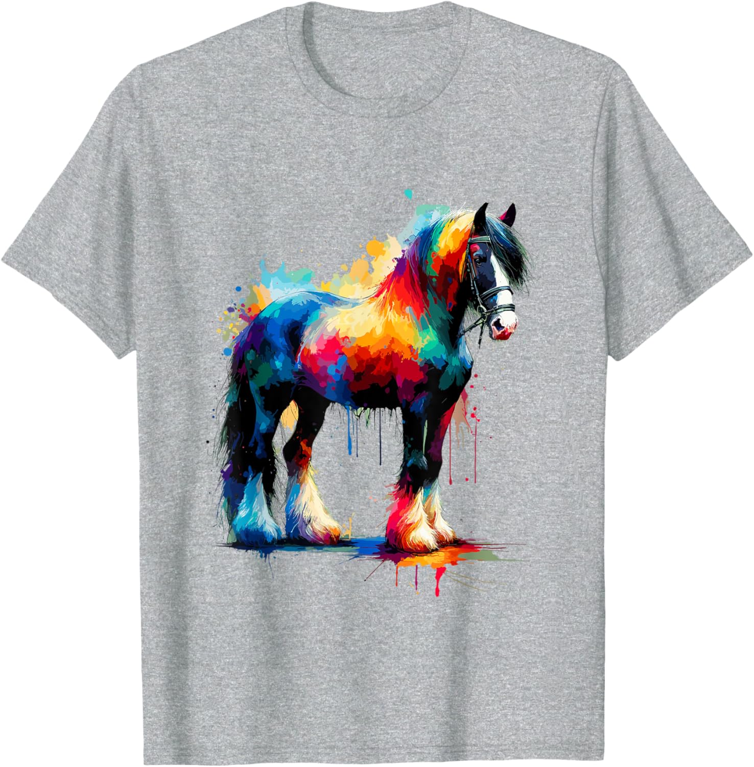 Splash Art Gypsy Vanner Horse T-Shirt for Equestrian Lovers - 26