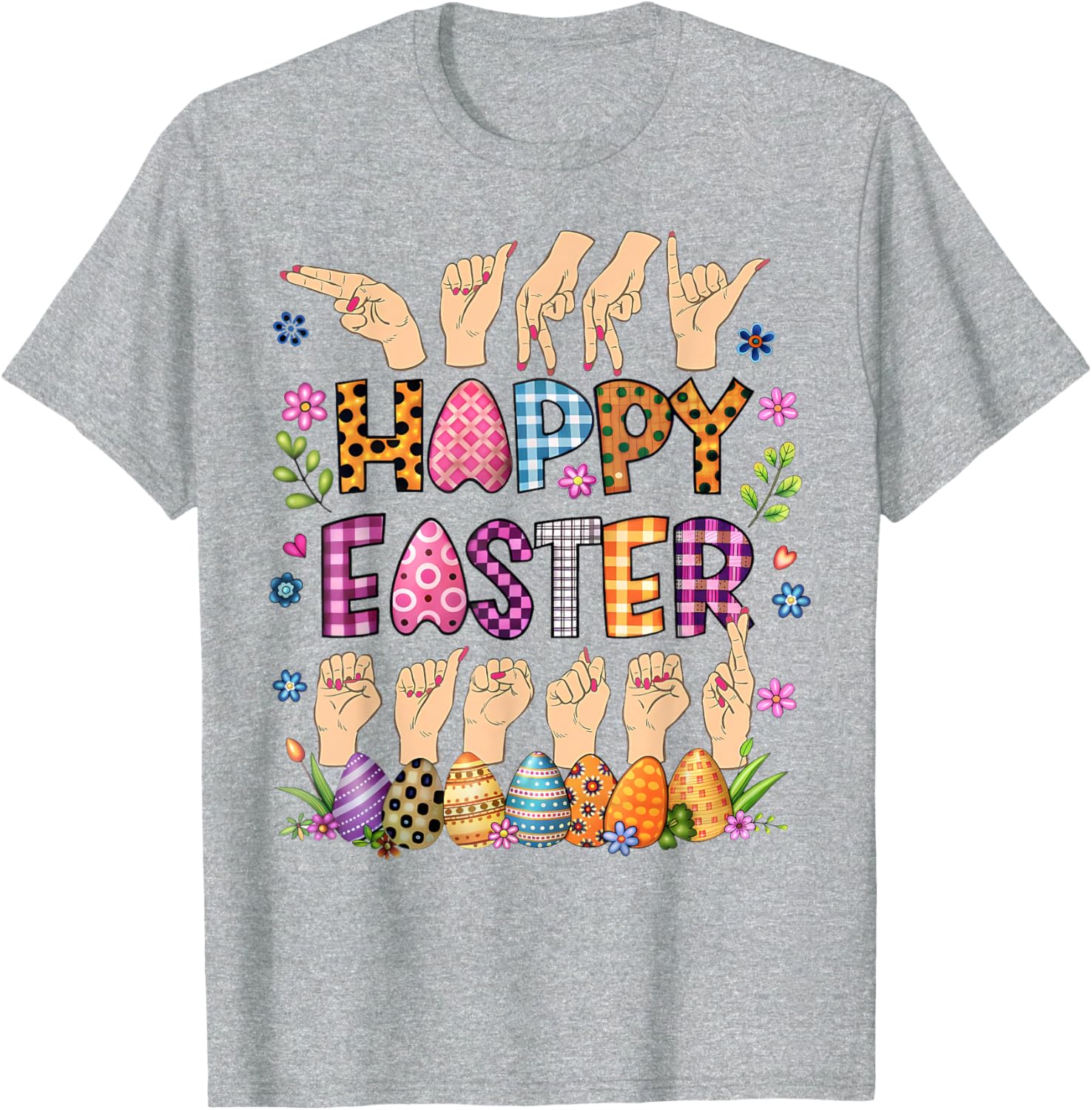 Happy Easter Eggs ASL Teacher T-Shirt for Fun Celebrations - 19