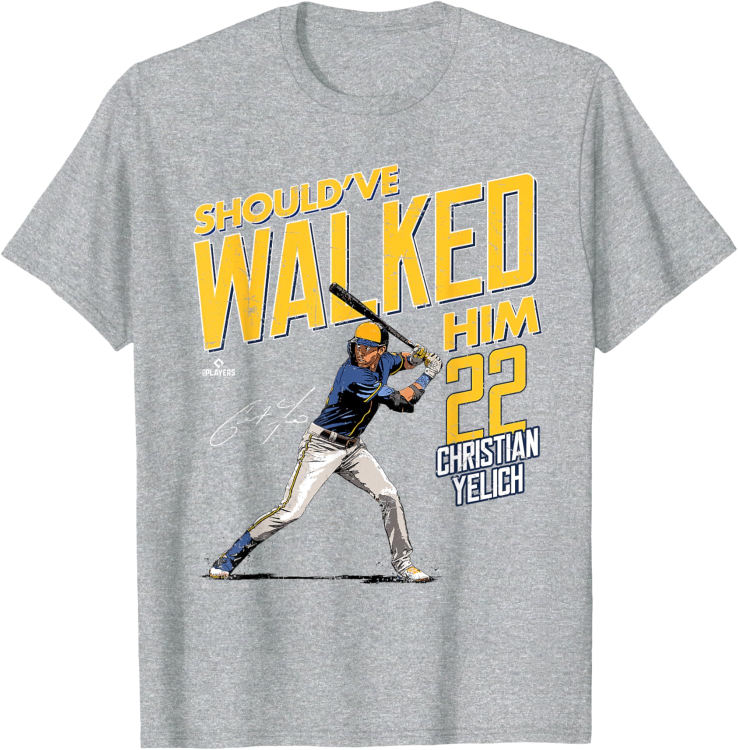 Should've Walked Him Christian Yelich Milwaukee Baseball T-Shirt for Fans - 2