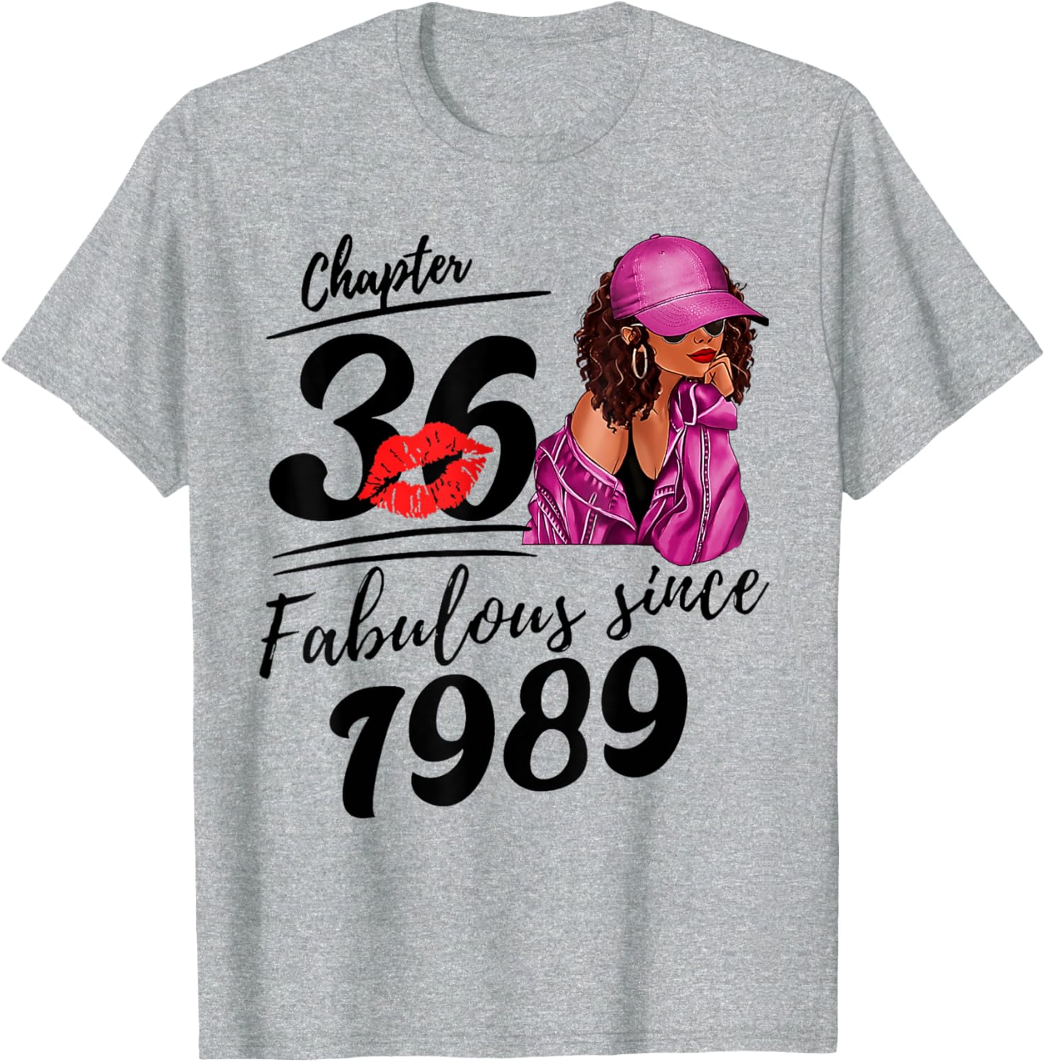 Fabulous Since 1989 Black Women 36th Birthday T-Shirt for Celebrations - 2