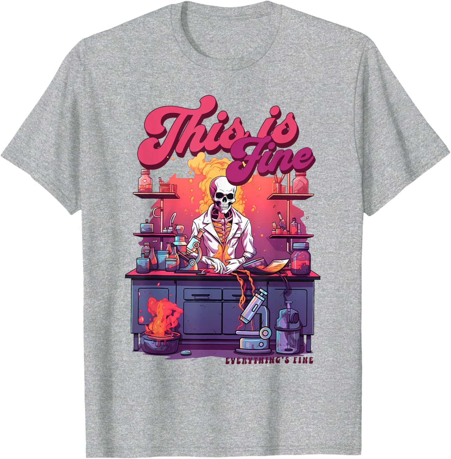 Funny Skeleton Microbiology Laboratory T-Shirt for Lab Techs - 1