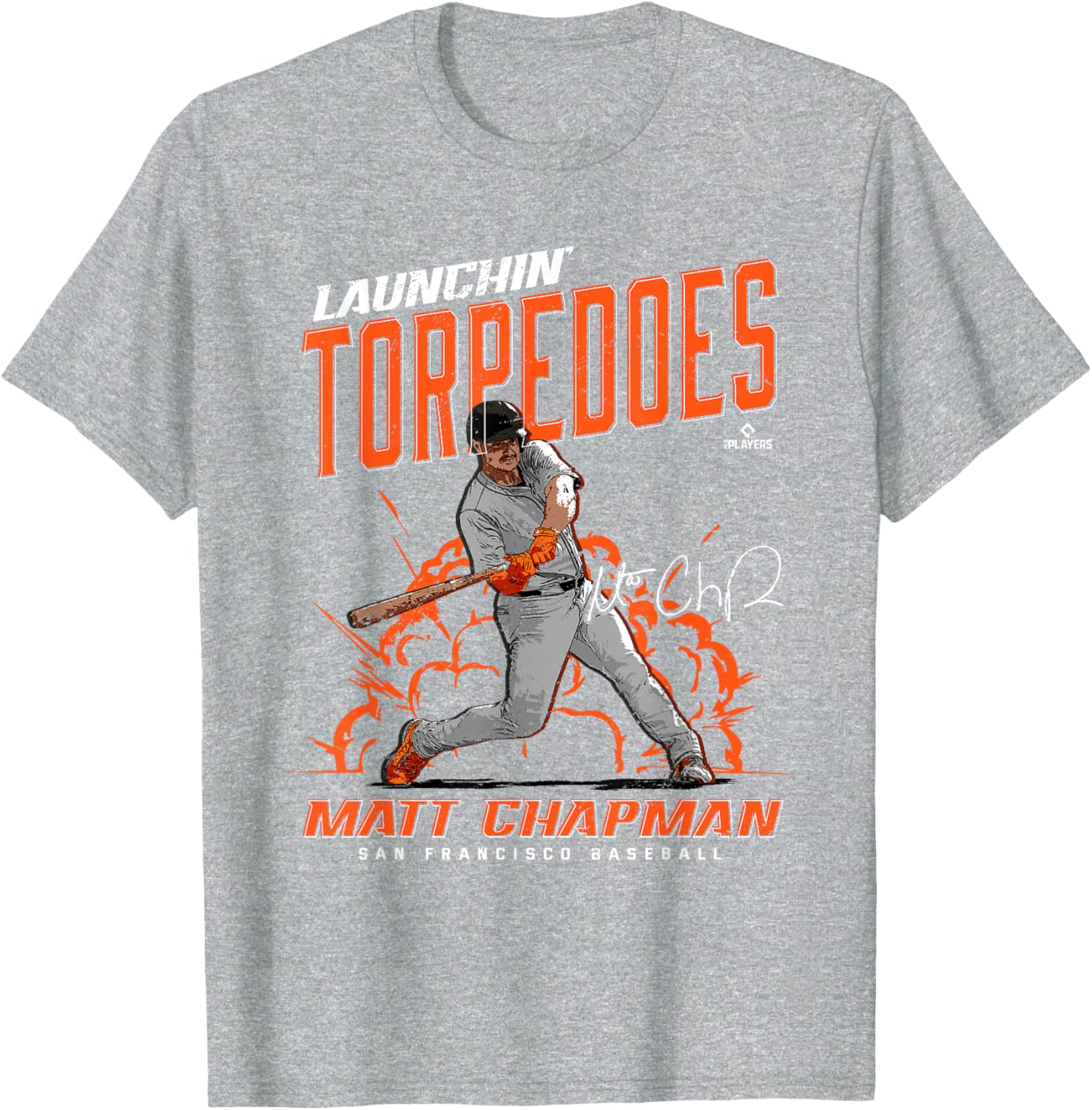Matt Chapman Launchin' Torpedoes San Francisco Baseball T-Shirt - 3