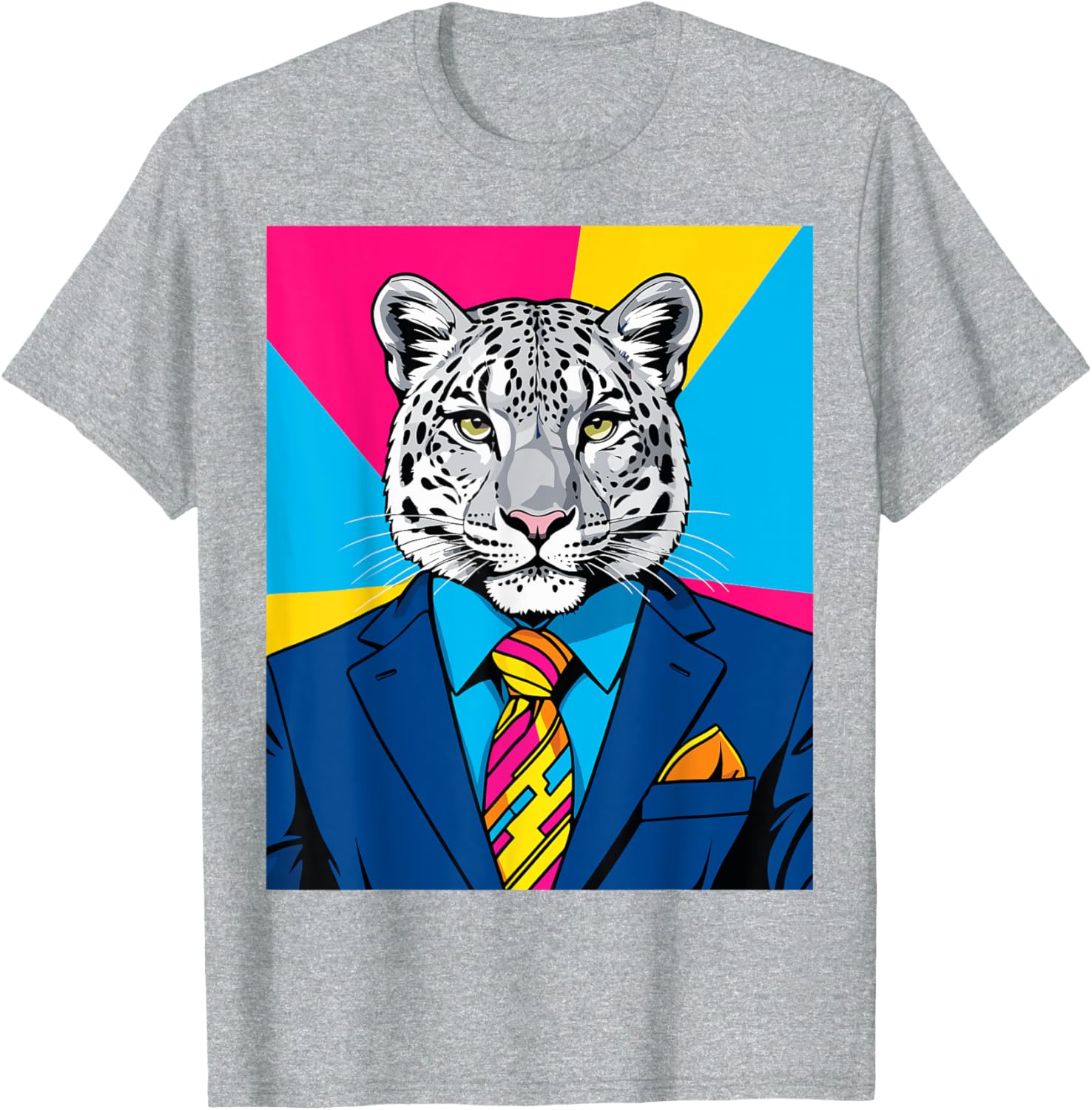 Pop Art Snow Leopard Business Suit T-Shirt Trendy Unique Fashion Wear - 6