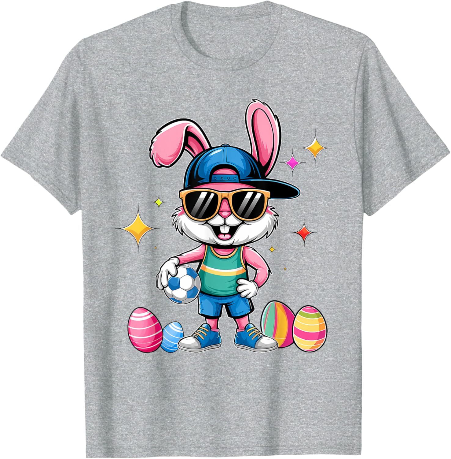 Happy Easter Bunny Soccer Kids T-Shirt for Boys Fun Sports Wear - 2