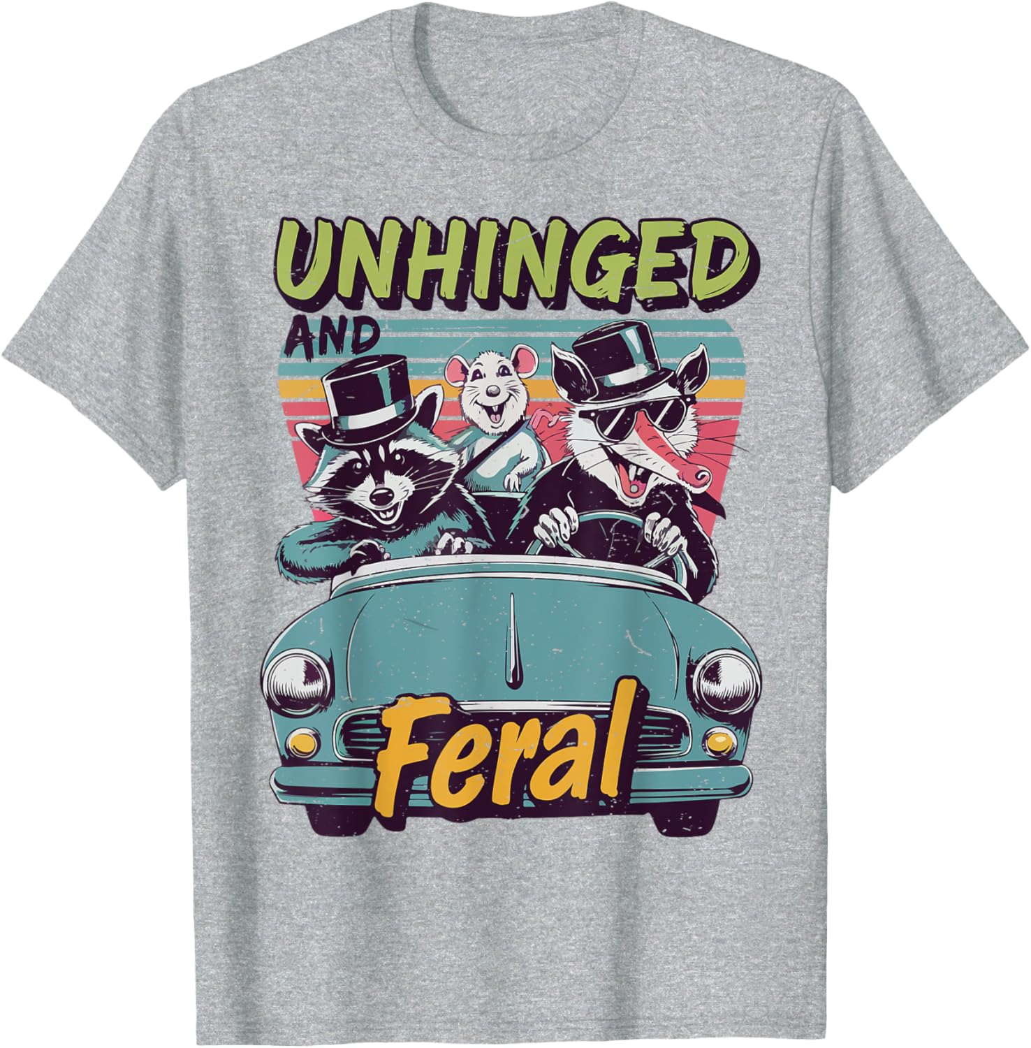 Funny Unhinged Feral Raccoon Racing Toddler Trash Panda T-Shirt - 11