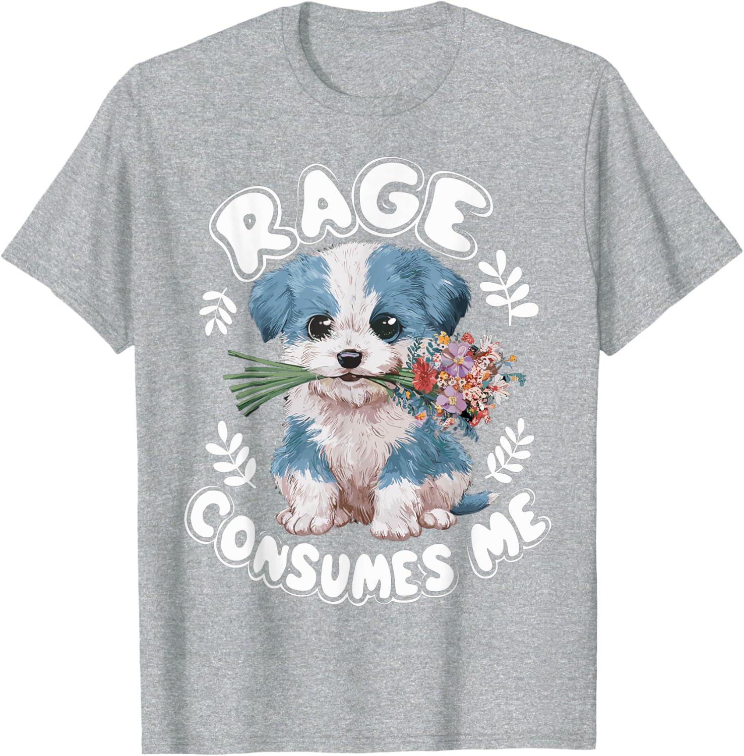 Cute Puppy Rage Cat Meme T-Shirt for Men and Women - Funny Gift Idea - 16