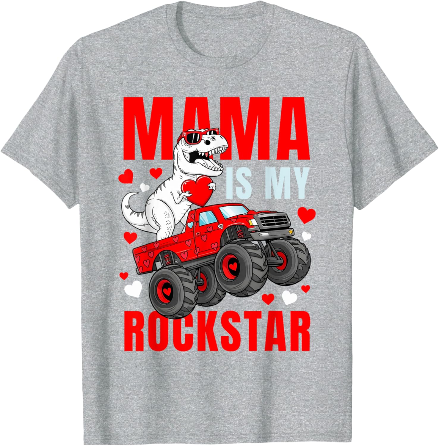 Mama Is My Rockstar Dinosaur T-Shirt Cute Love Mom Apparel - 4