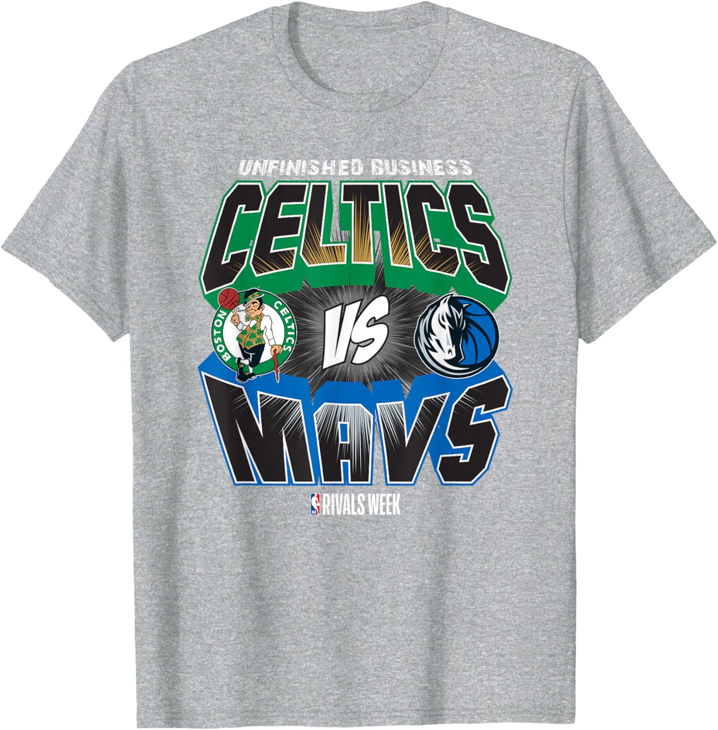 NBA Rivals Boston Celtics vs Dallas Mavericks T-Shirt for True Fans - 1