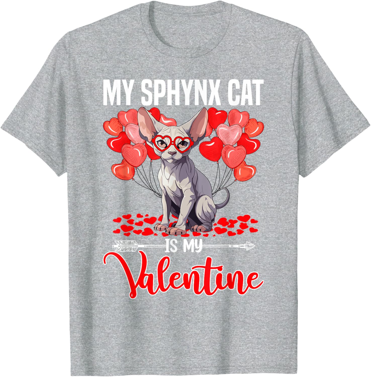 Cute Sphynx Cat Valentine T-Shirt for Boys and Girls - Perfect Gift! - 14