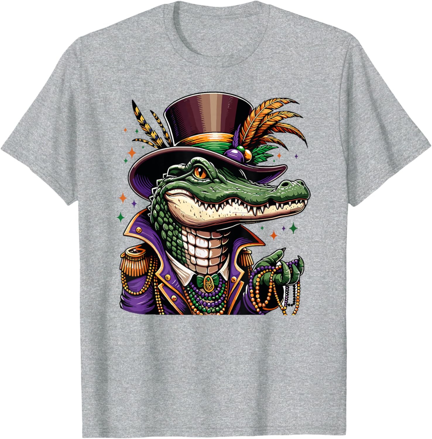 Mardigator Mardi Gras Alligator T-Shirt for Fun Men and Women - 15