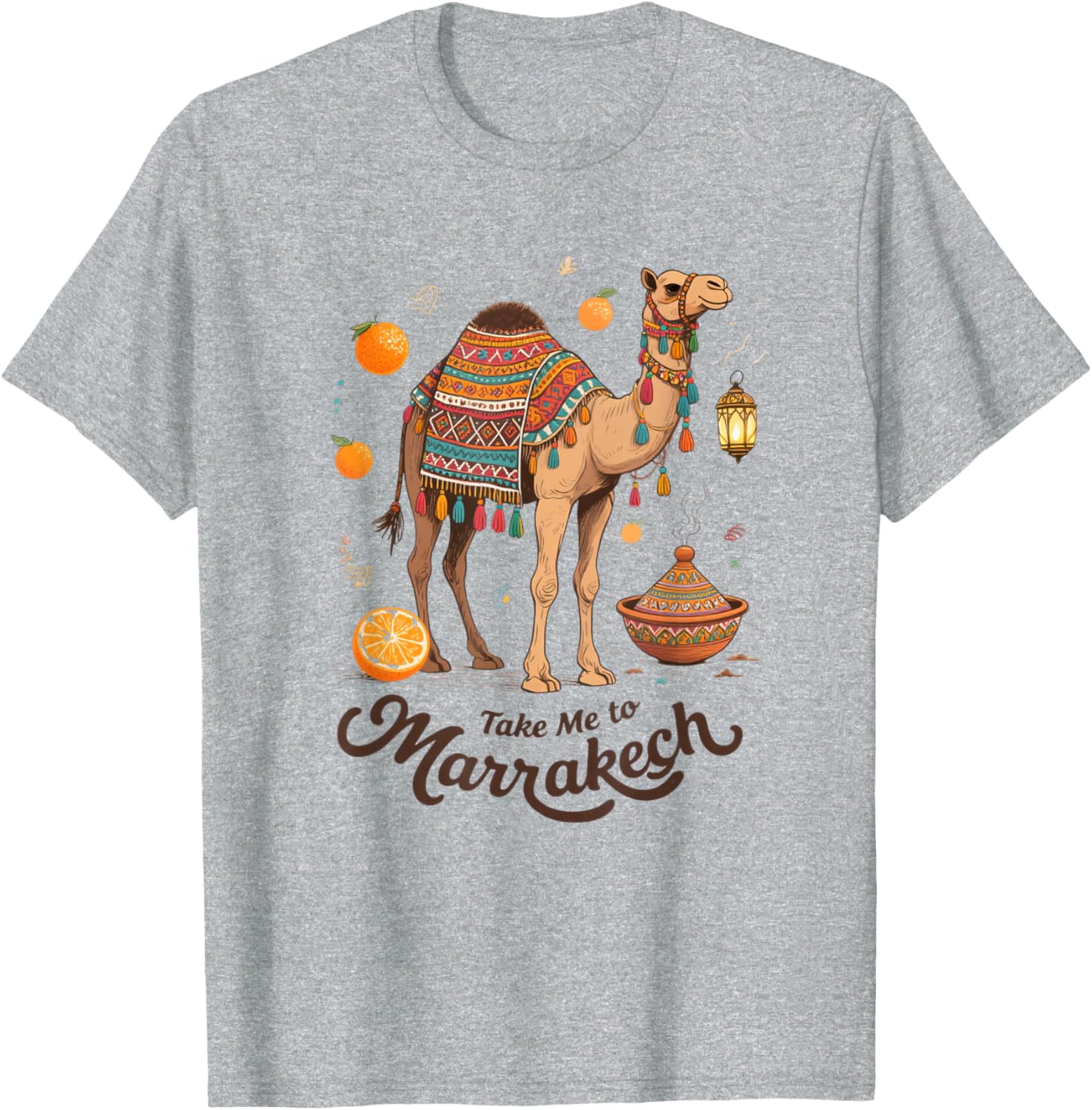 Moroccan Camel Art T-Shirt for Marrakech Vacation Souvenir Gift - 3