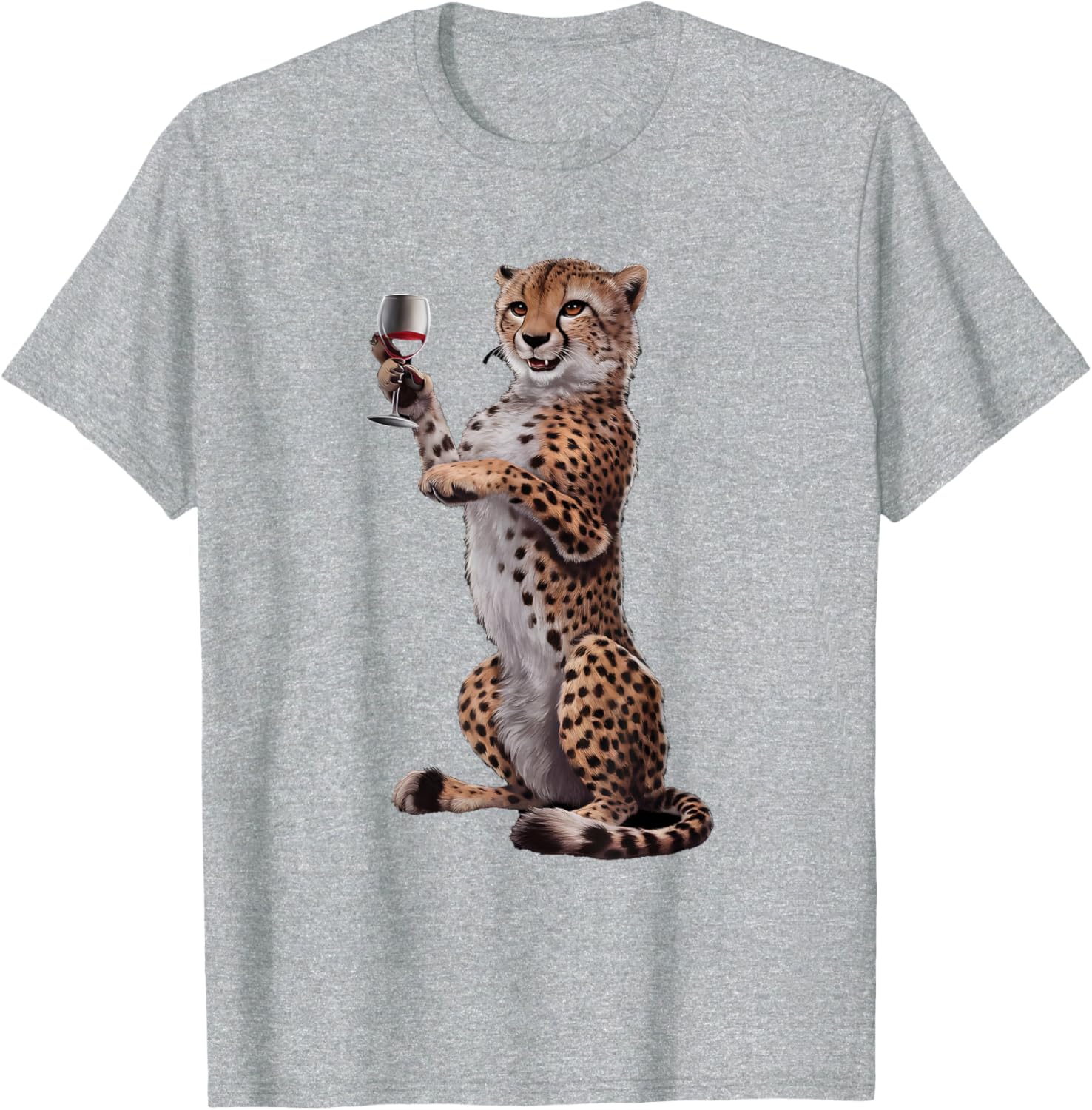 Cheetah Drinking Wine T-Shirt Fun Animal Lover Apparel for All Occasions - 1