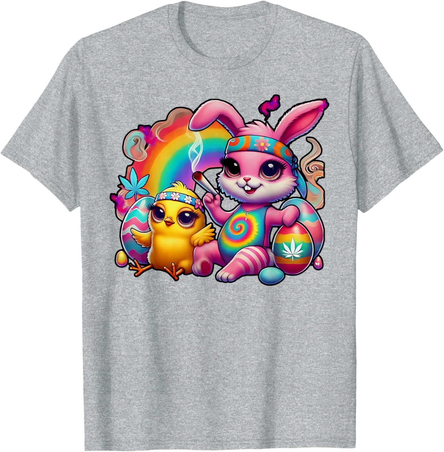 Stoned Easter Bunny Chick T-Shirt for Cannabis Lovers and Fun Celebrations - 14