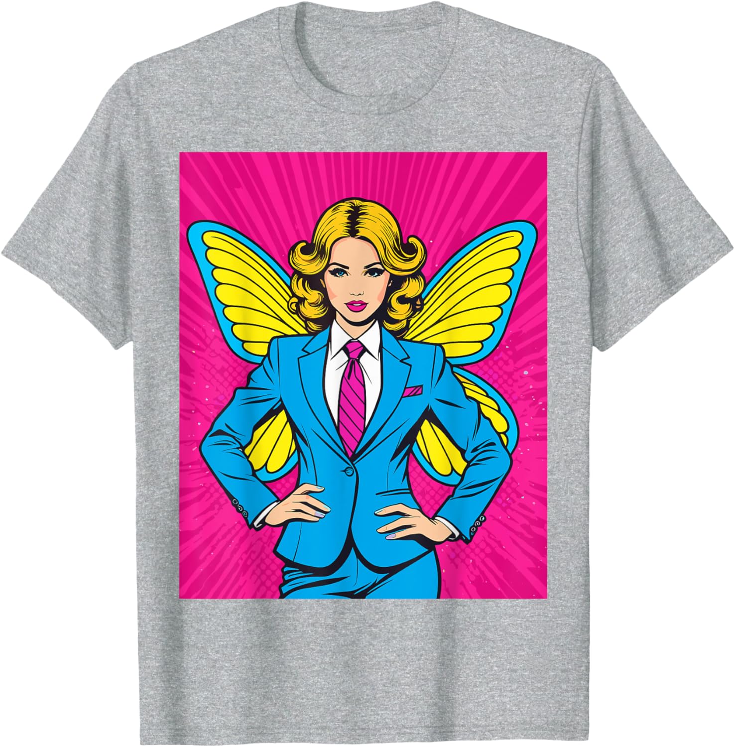 Pop Art Fairy in Business Suit T-Shirt for Stylish Casual Wear - 28