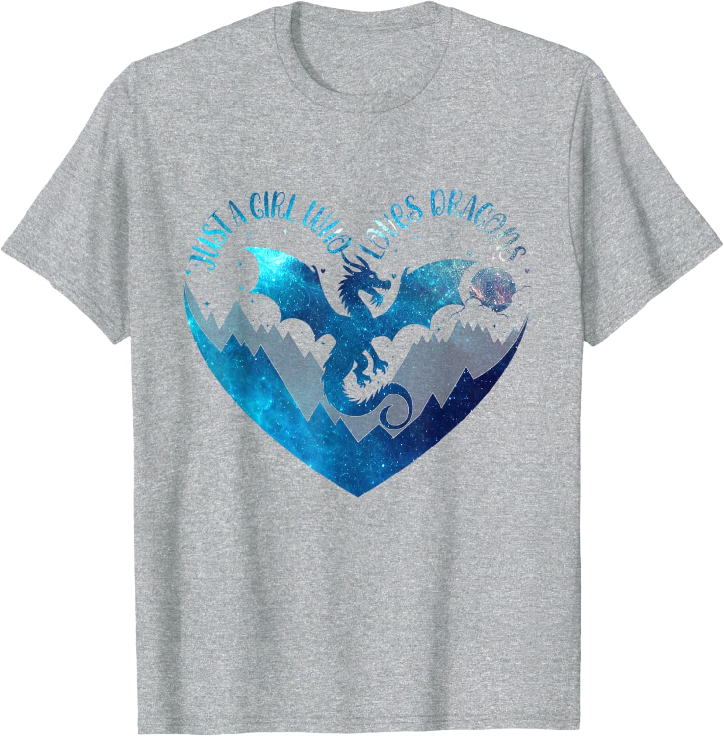 Cute Dragon Lover T-Shirt for Girls with Heart Design, Perfect Gift - 19