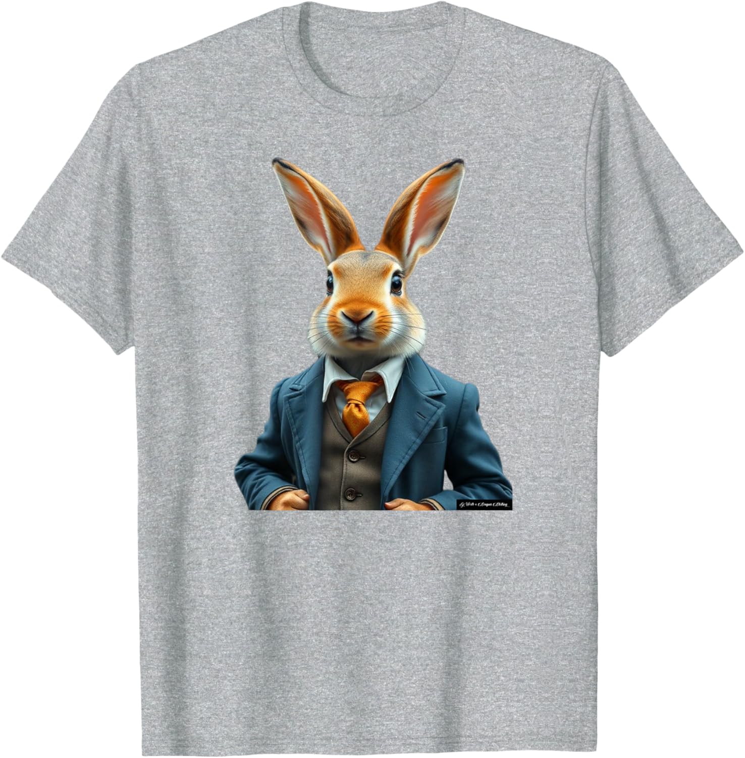 Vintage Easter Bunny T-Shirt with Rabbit in a Suit for Wild Hunters - 11