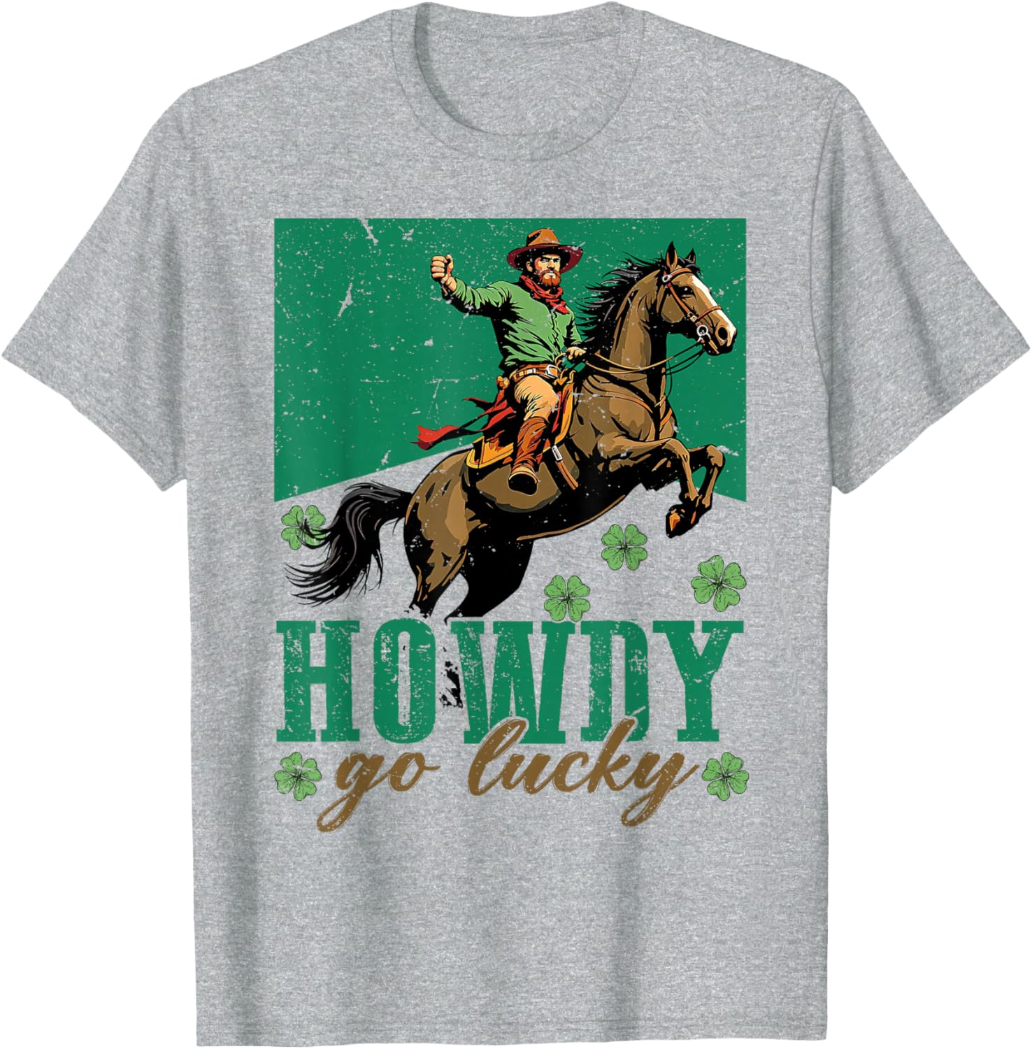Howdy Go Lucky St Patricks Day Cowboy Cowgirl T-Shirt for Festive Fun - 9