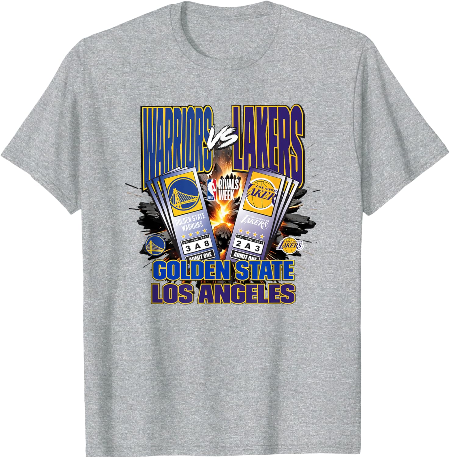 Golden State Warriors vs Lakers Rivals Week T-Shirt for Sports Fans - 1