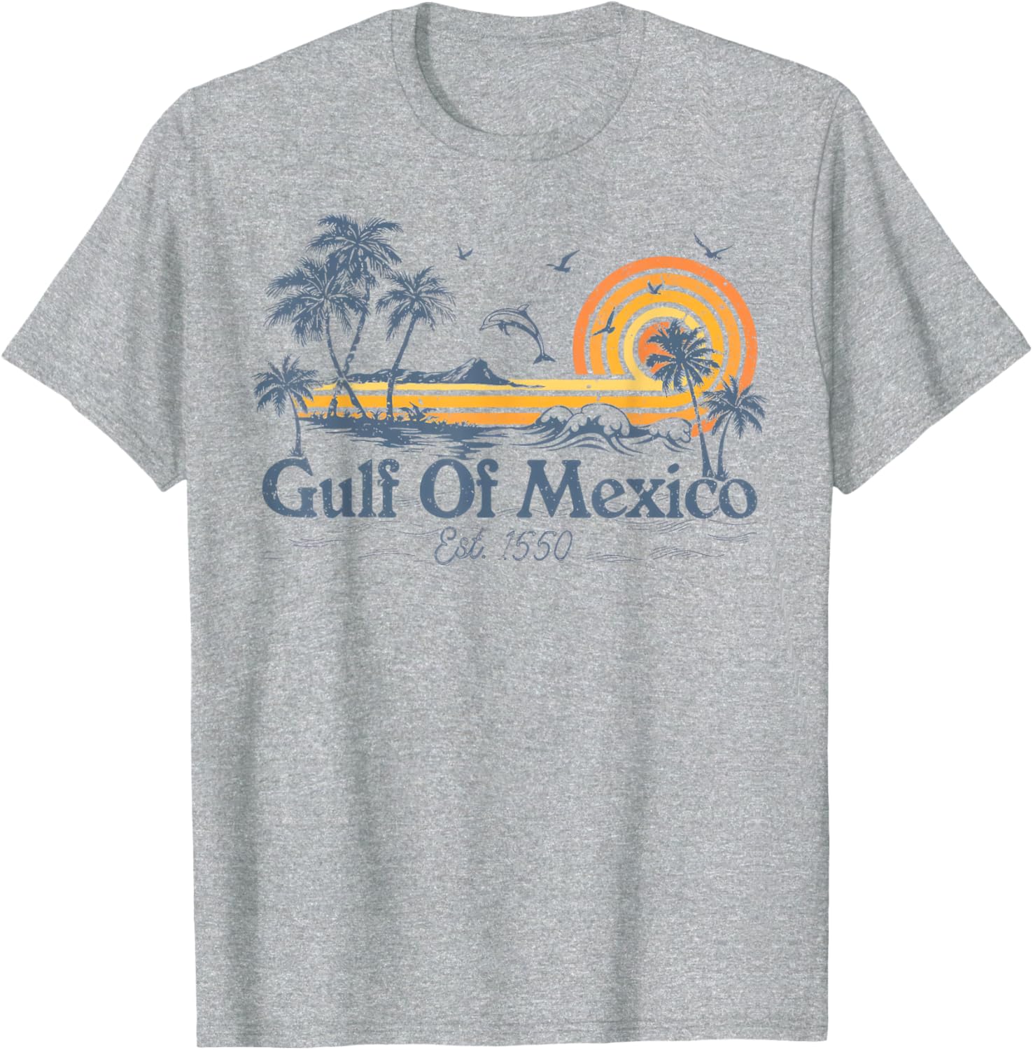 Gulf Of Mexico 1550 Vintage Mexican Flag Beach T-Shirt for Fun Days - 16